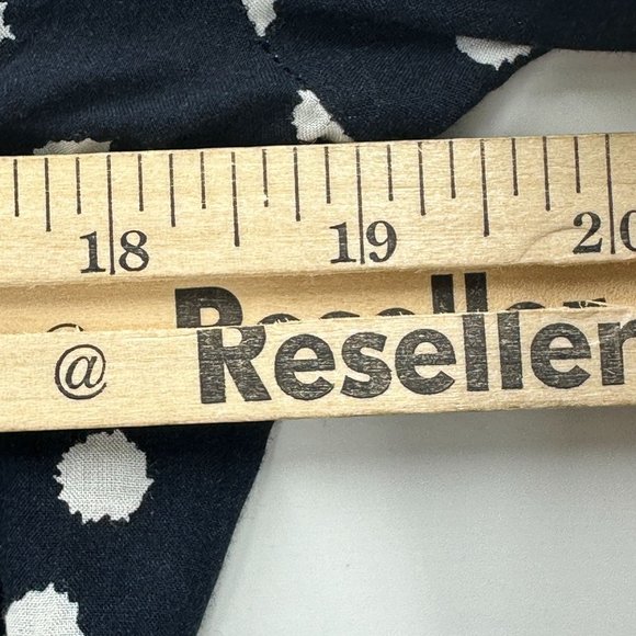 TYLHO Anthropologie Blouse Womens Button Down Short Sleeve Swing Polka Blue S - Picture 6 of 9